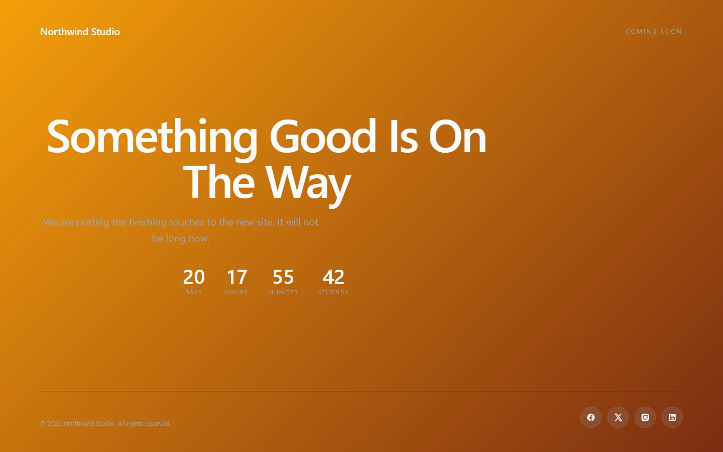 Minimal under construction page template