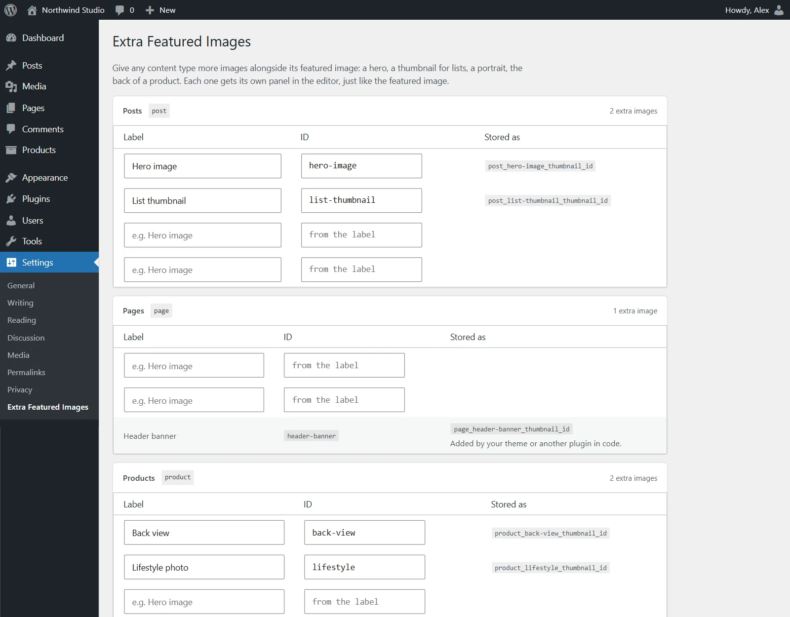 Multiple featured images for WordPress: extra image slots for posts, pages and WooCommerce products