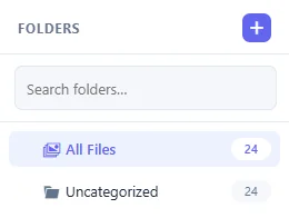 Media Library folder panel with file counts
