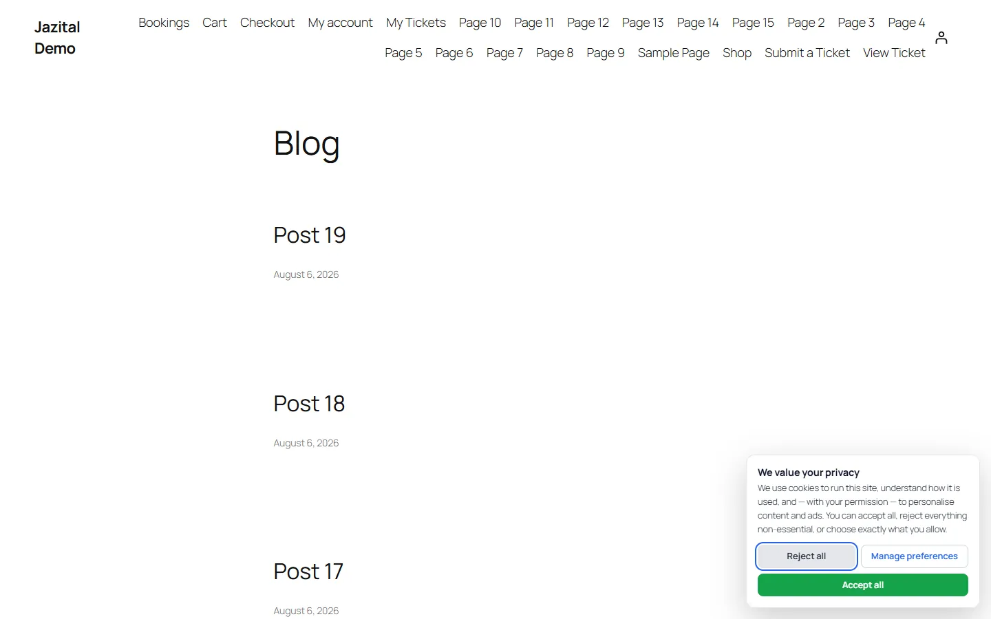 Minimal corner cookie consent widget