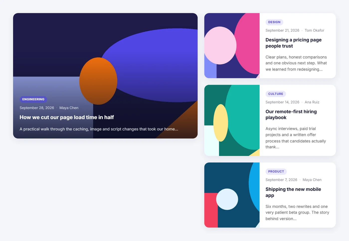 Posts from another WordPress site shown in Relay’s Magazine layout