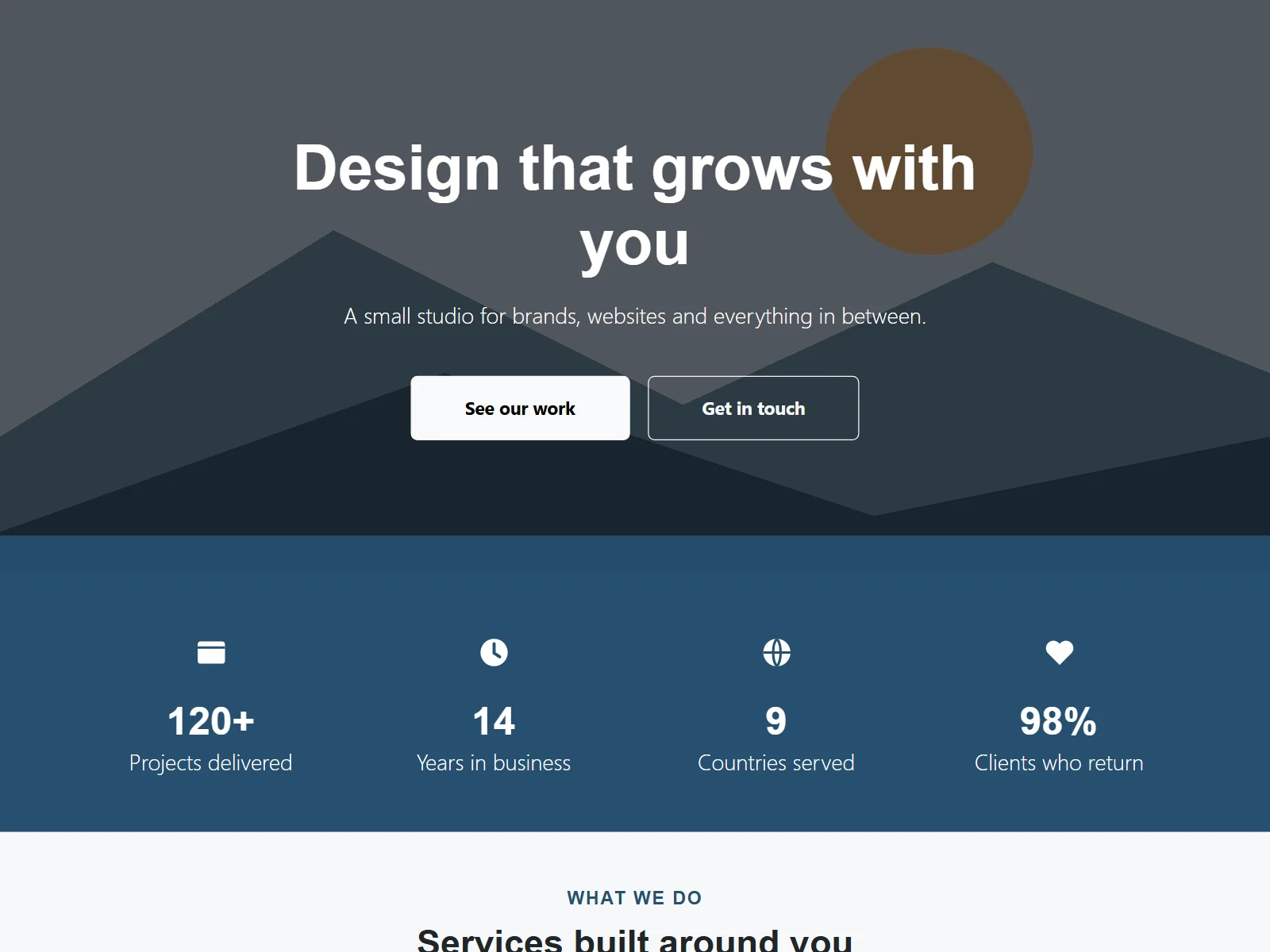 Flexible content layouts for Secure Custom Fields: a hero, fun facts and cards on a demo page